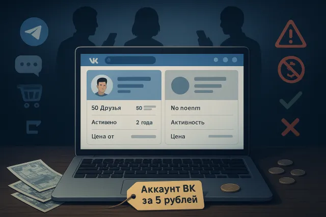 Купить аккаунт ВК дешево: как выбрать надёжный вариант за 5 рублей